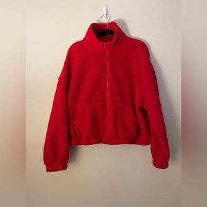 Old Navy Vibrant Red Fleece Jacket